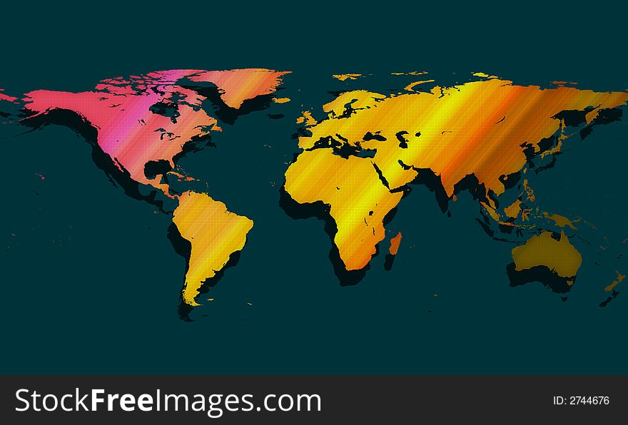 Colorful world map great for web or print. Colorful world map great for web or print.