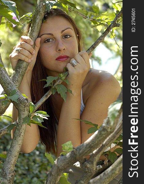 Pretty women relaxing on a fresh grass in a park. Pretty women relaxing on a fresh grass in a park