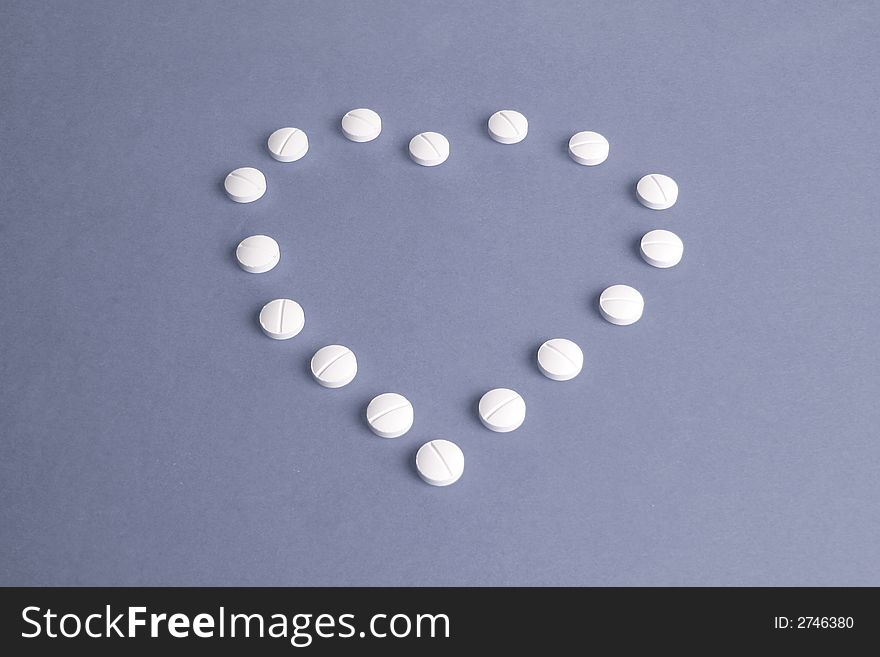 Pills in the shape of a heart. Pills in the shape of a heart