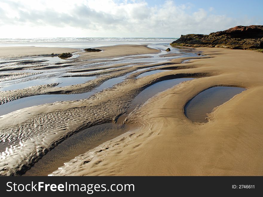 Outflow on coast of Atlantic in Morocco