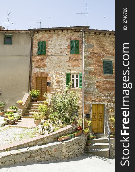 Street in Tuscane with romantic houses. Street in Tuscane with romantic houses