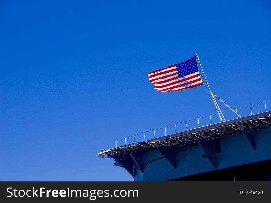 American Flag on a Carrier