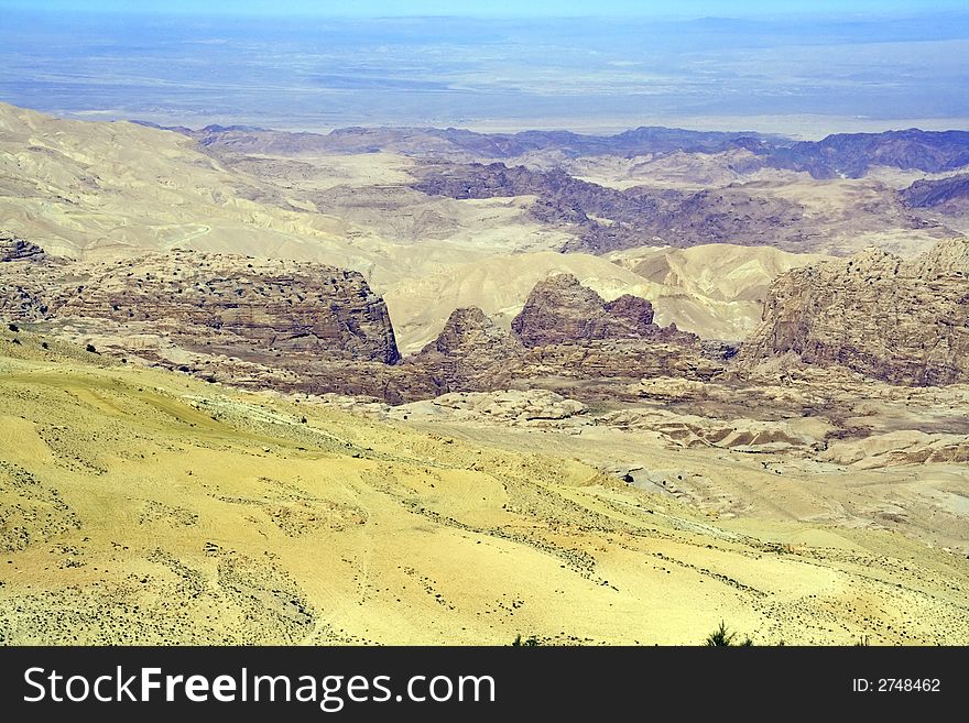 View of a beautiful mountains in Jordan. View of a beautiful mountains in Jordan