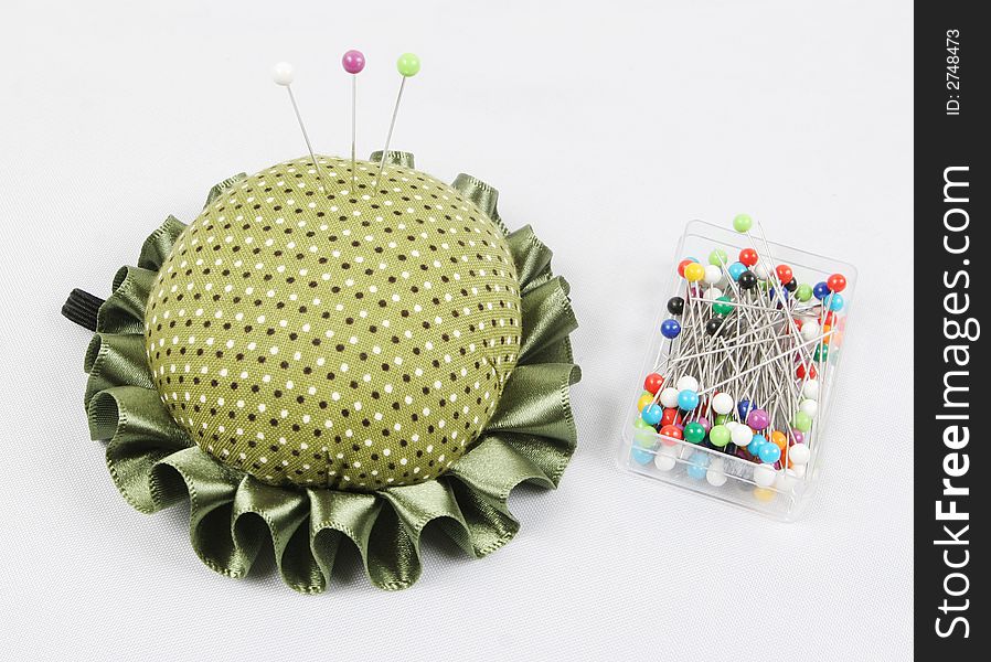 Pin cushion and pins isolated