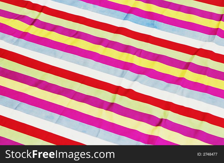 Fabric with colored stripes. This is actually traditonal South Korean material used in ceremonies and special occasions.