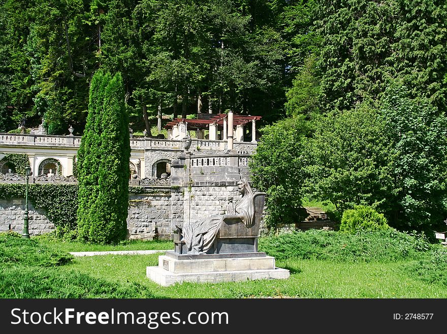 Old statue in Peles castle Romania