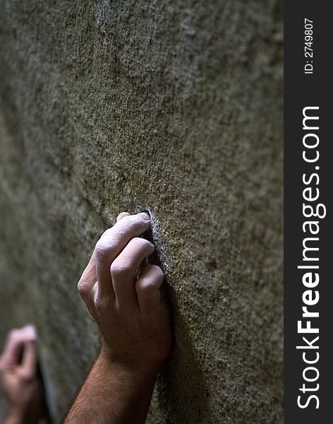 The Powerful Finger of a Rock Climber. The Powerful Finger of a Rock Climber