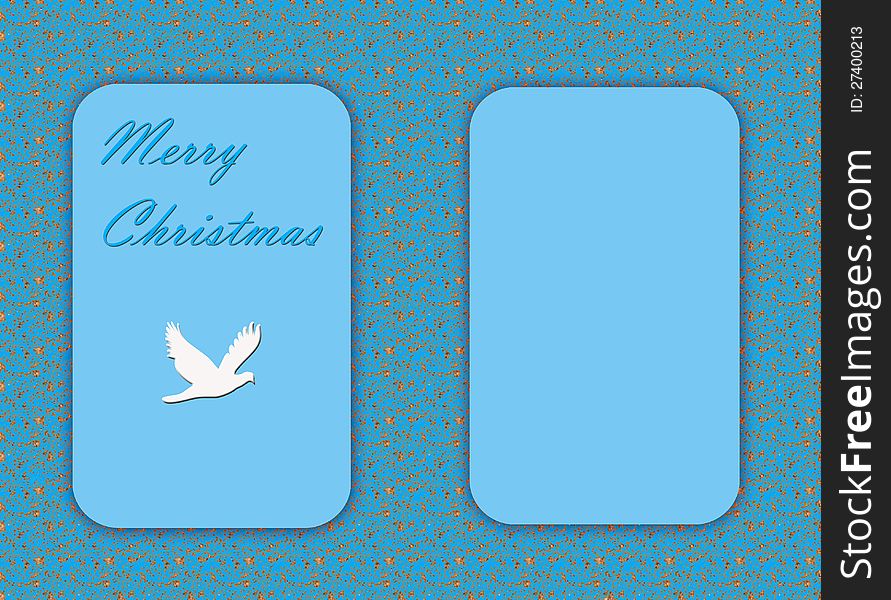Christmas card in blue with blank template. Christmas card in blue with blank template