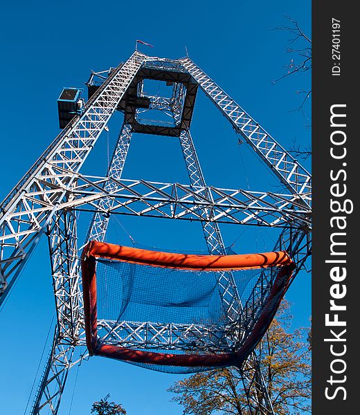 Free Fall Tower In Amusement Park