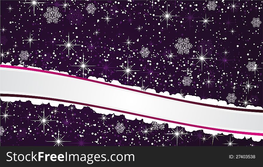 Abstract Christmas background with snowflakes and sparkles.