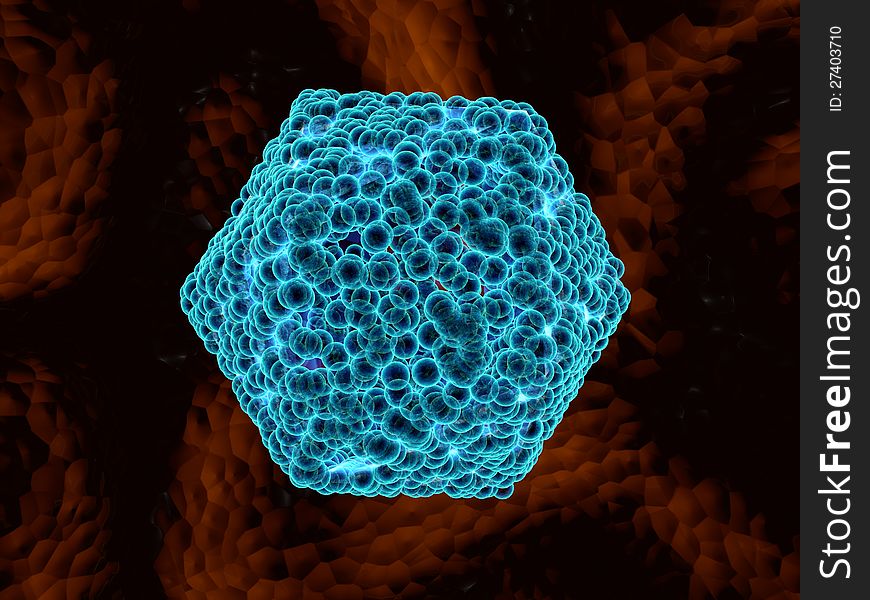 Hexagonal cell - 3d medical illustration