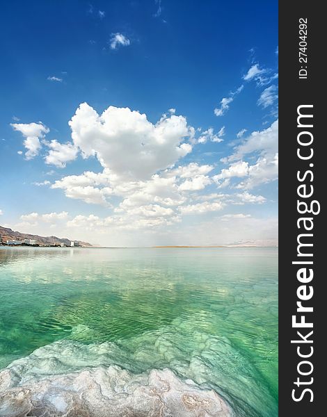 Dead Sea landscape on a summer