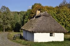 Old Ukrainian House With A Cross In The Background Stock Photography Old Ukrainian House With A Cross In The Background Stock Photography