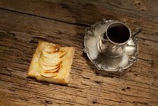 Apple Slpastry And Silver Objects Decorating Table Royalty Free Stock Photo Apple Slpastry And Silver Objects Decorating Table Royalty Free Stock Photo