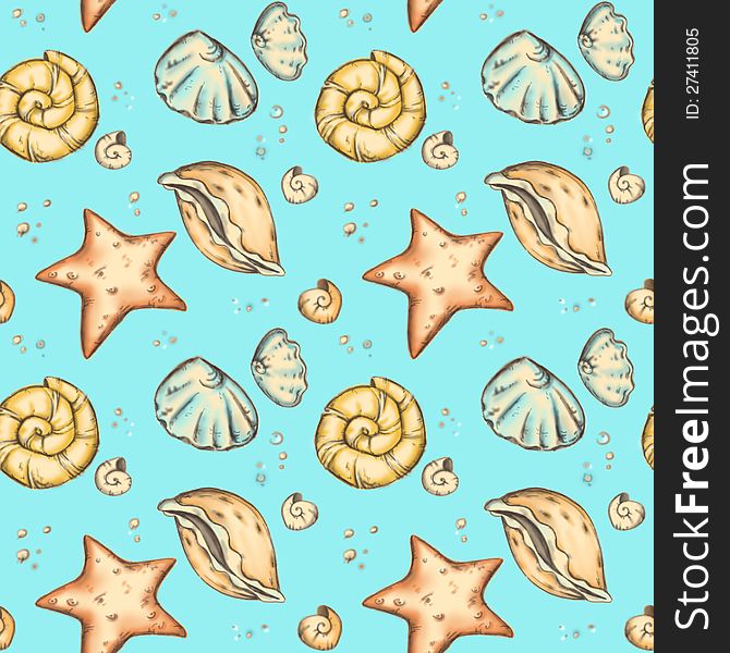 Sea seamless pattern