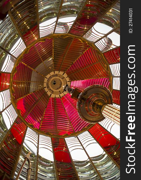 Inside of a working first order Fresnel Lens. Inside of a working first order Fresnel Lens