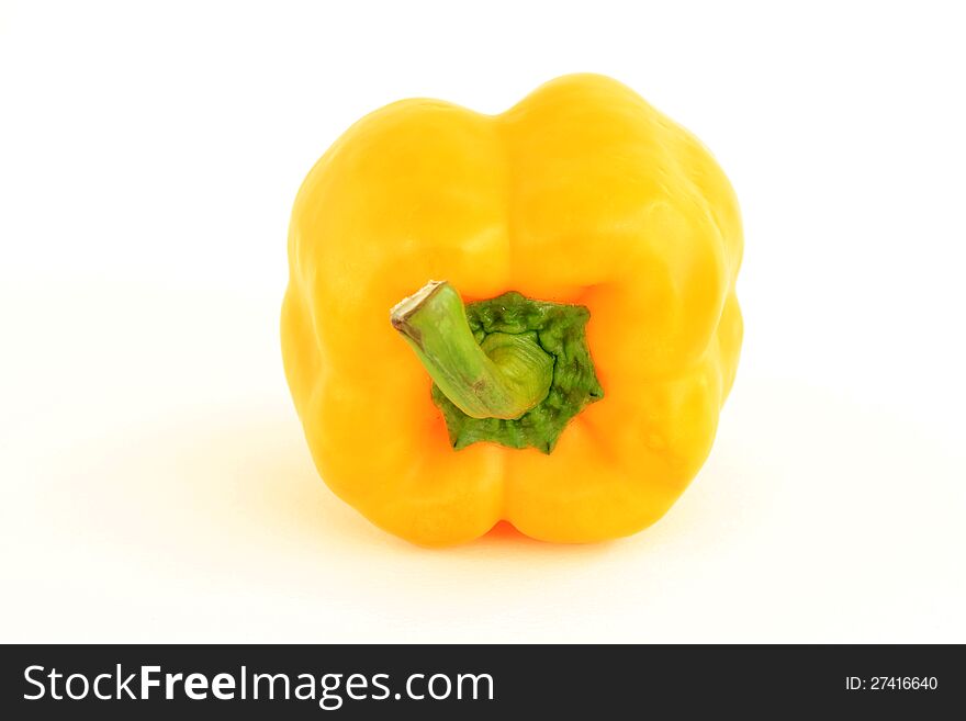 Yellow Bell Pepper On White