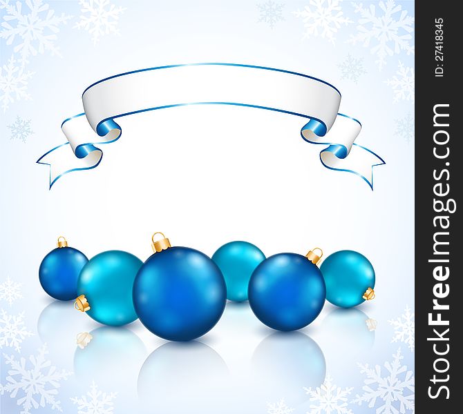 Vector illustration with blue Christmas balls. Vector illustration with blue Christmas balls