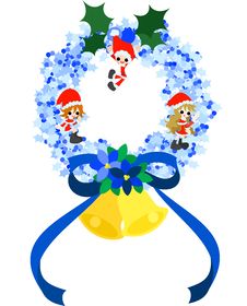 Christmas Wreath -Blue- Stock Images Christmas Wreath -Blue- Stock Images