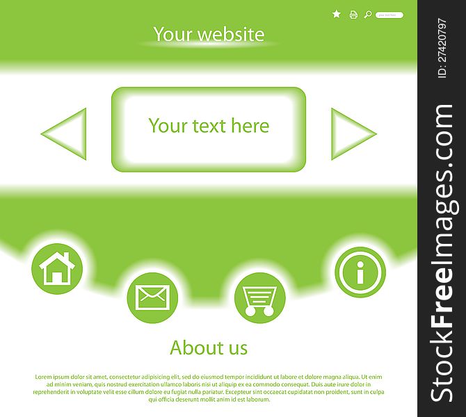 Vector green website design template. Vector green website design template