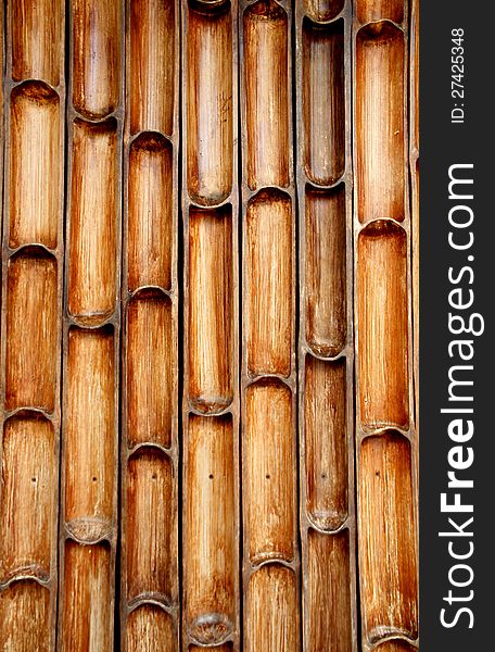 Bamboo wall with natural patterns