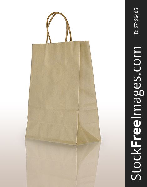 Bag made from brown recycled paper. Bag made from brown recycled paper.