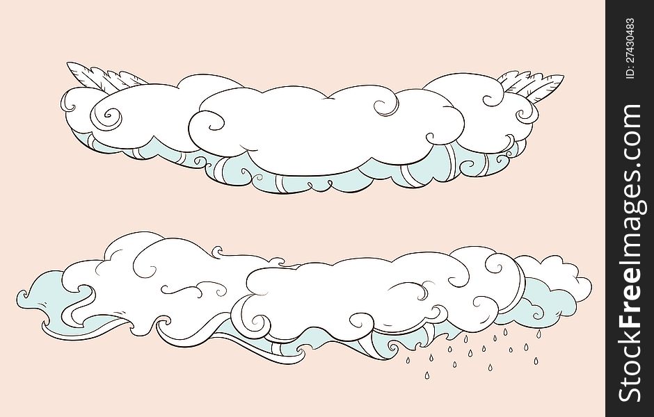 Abstract vector clouds. Design element