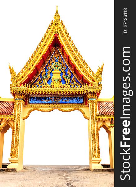 Arch Thai temple, golden colorful is very beautiful