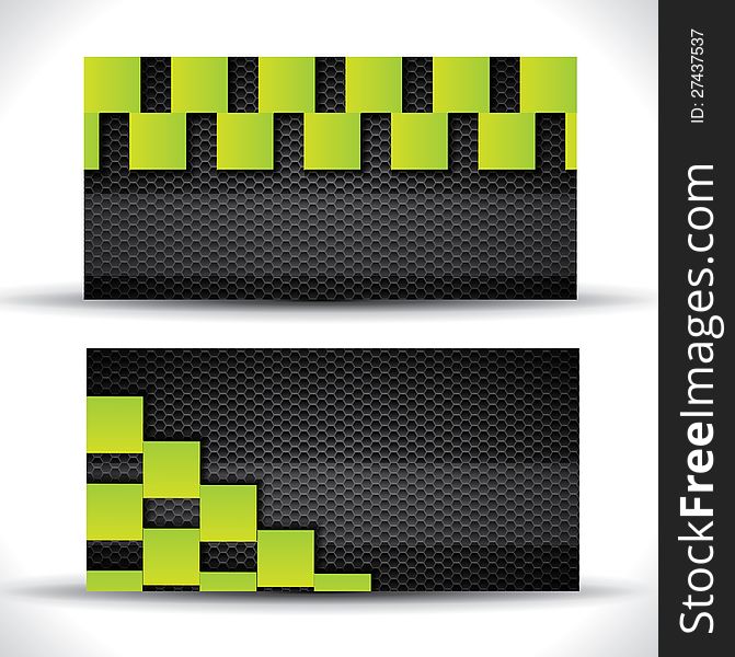 Modern Business Card - Green Rectangles