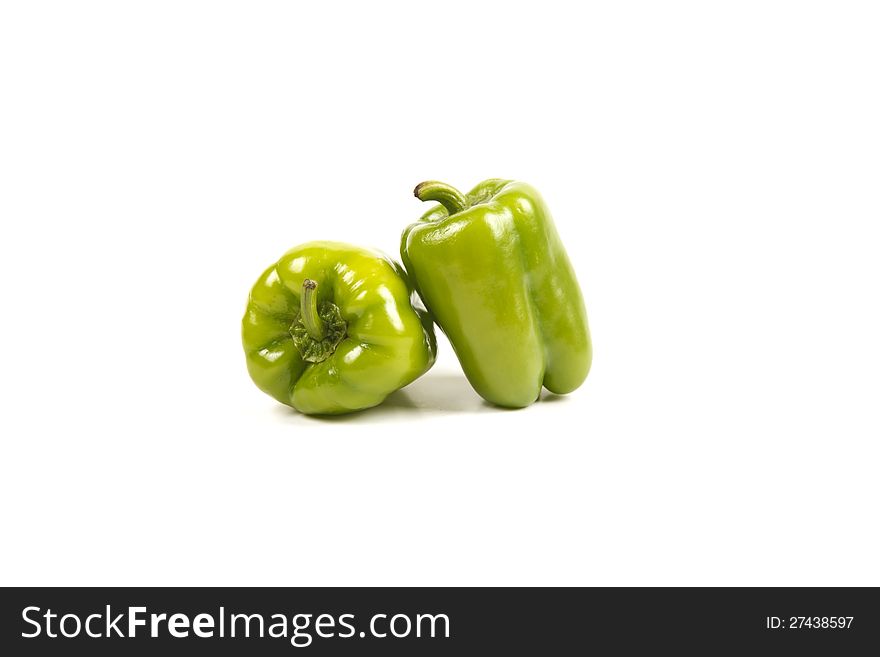 Green bell pepper isolated on white background. Green bell pepper isolated on white background