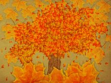 Paper With Autumn Tree Stock Photos Paper With Autumn Tree Stock Photos