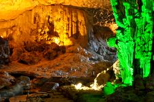 Colourful Cave - Halong Bay Royalty Free Stock Image