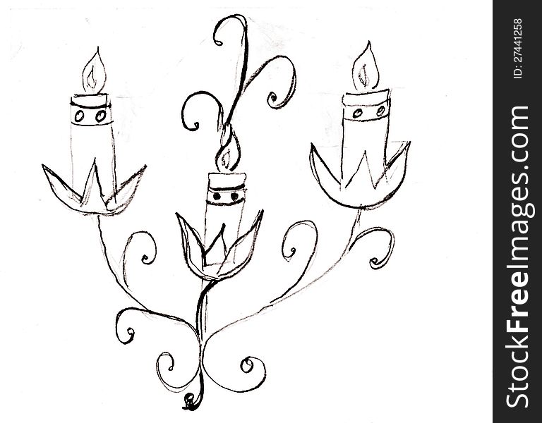 Hand drawn candle