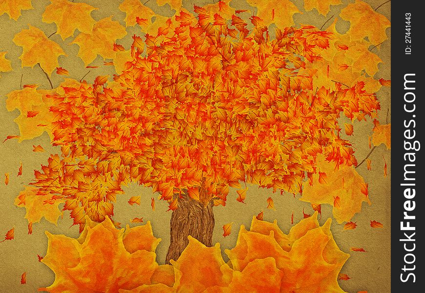 Paper With Autumn Tree