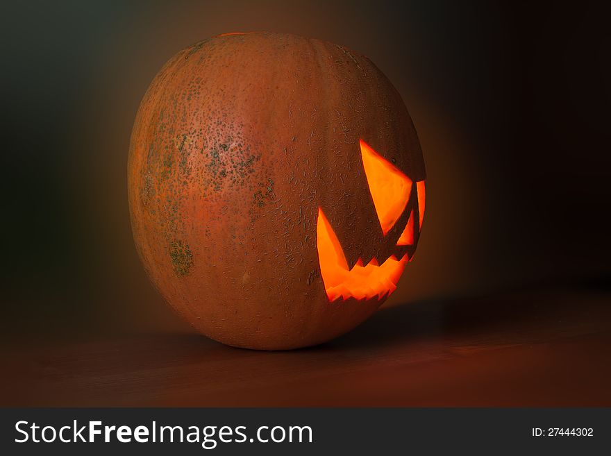 Halloween pumpkin is ready to celebrate.