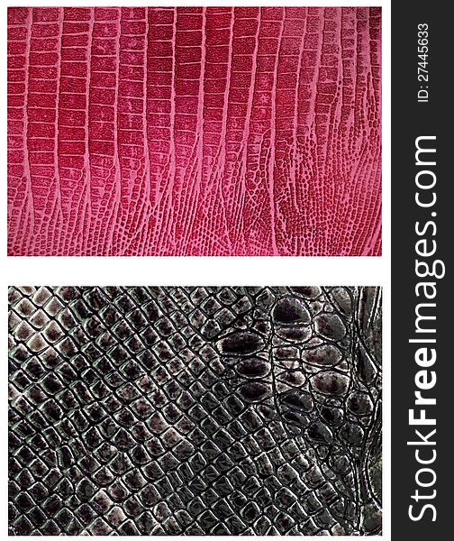 Pattern snake skin leather