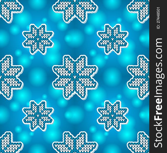 Christmas Blue Embroidery Seamless Pattern