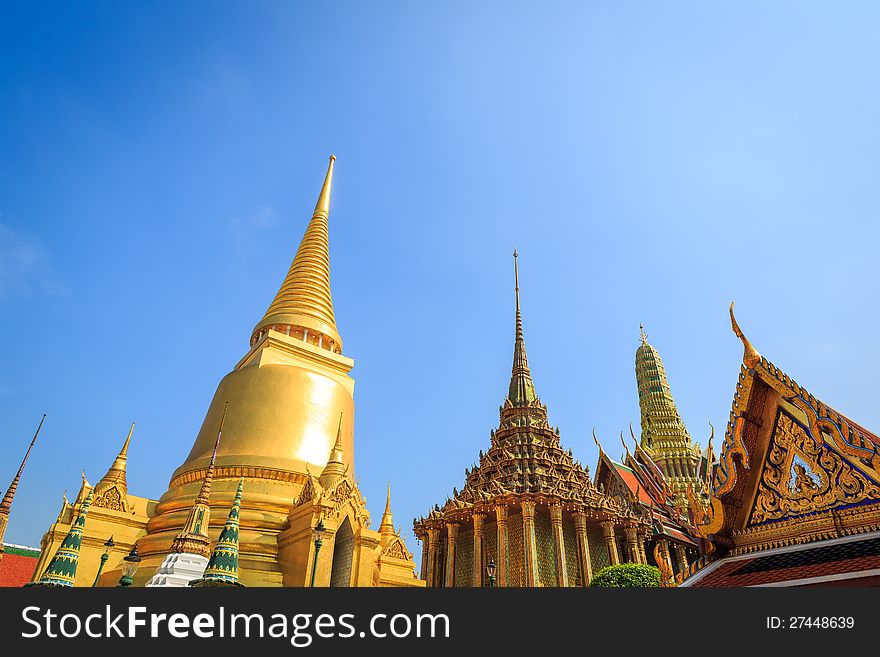 Architecture of wat prakaew, landmark of bangkok and Thailand