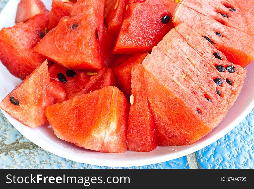 Water melon red appetizing meat