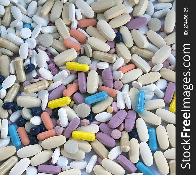 Background With Many Colorful Pills