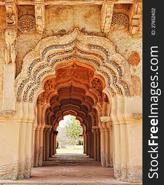 Arches of Lotus Mahal, Hampi, Karnataka, India