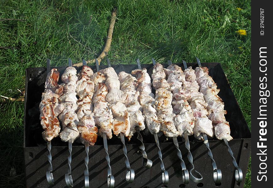 Skewers On The Grill
