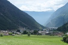 Brusio And The Circle Viaduct Of Bernina Railway Stock Photo Brusio And The Circle Viaduct Of Bernina Railway Stock Photo