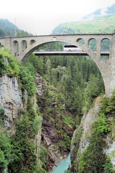 Bridge Over A Gorge Stock Photography