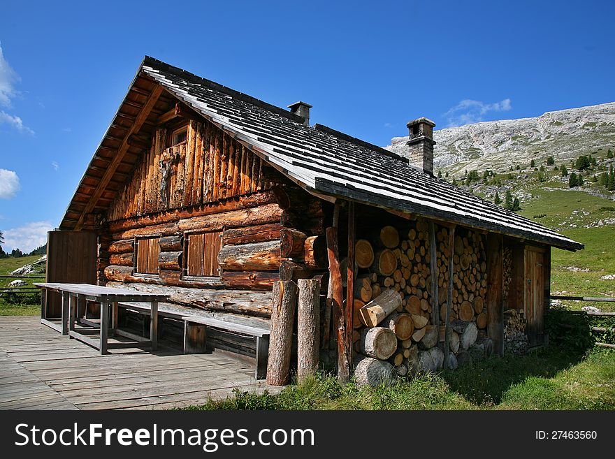 Alpine hut - Dolomites Italy, Europe