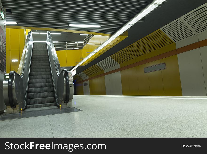 Empty metro station in bucharest, romania. Empty metro station in bucharest, romania