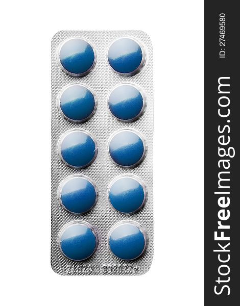 Pack of pills isolated over white