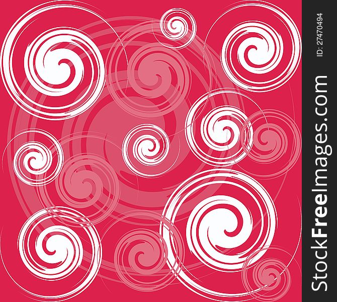 Red and white spiral background