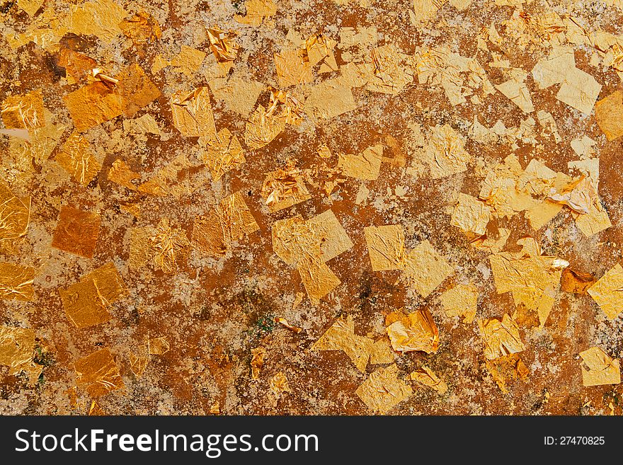 Gold leaf wall for your background. Gold leaf wall for your background.