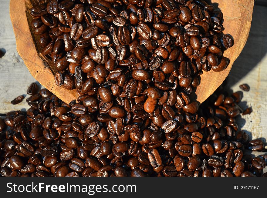 Freshly picked roasted coffee beans